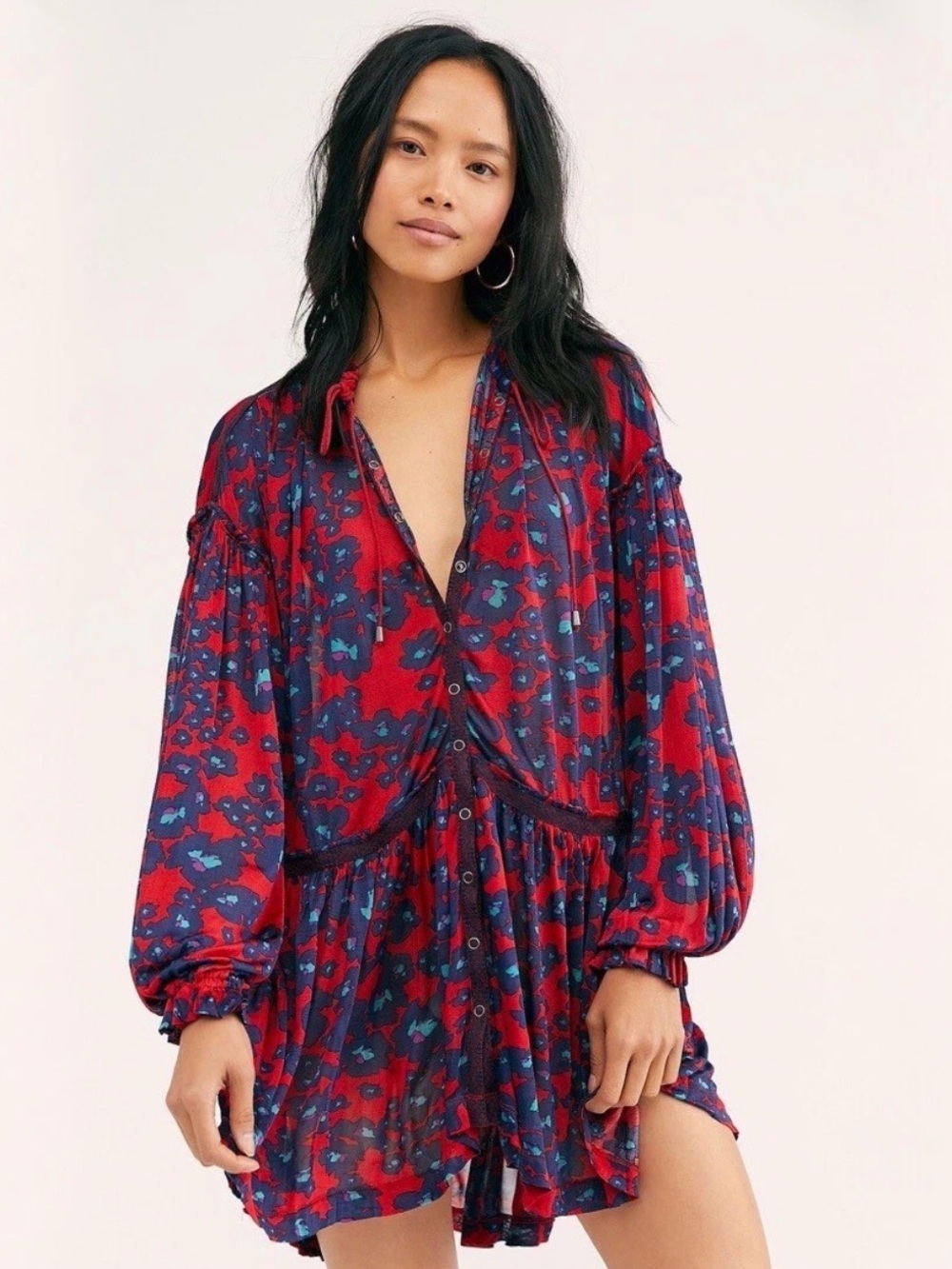 🆕 Free People Love Letter Tunic in Merlot Combo Size Small